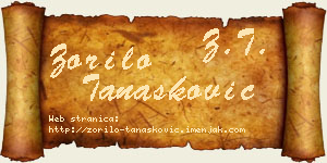 Zorilo Tanasković vizit kartica